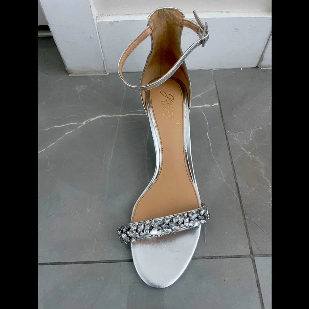 Silver wedding shoes